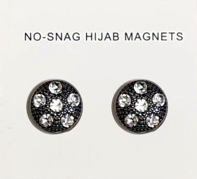 2x Hoofdoek Magneet - Magnetische Broche - Magneetbroche - Sjaal - Hijab Accessoires - Abaya - 12mm - 2 Stuks - Shiny Zwart