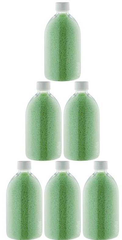 Badkaviaar Eucalyptus - 400 gram - Fles met witte dop- set van 6 stuks - bad parels voor in bad
