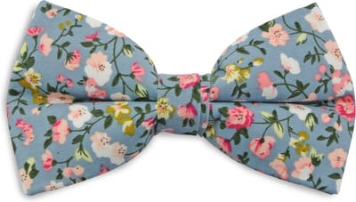We Love Ties - Strikken - Strik Floral Art - denimblauw / wit / groen / roze