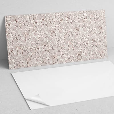 Coloray Wandpanelen Zelfklevend - Patroon van ronde potten PVC Wandpaneel - 100 cm x 50 cm - Beige Wandbekleding Zelfklevend - 1 stuk - Texturen Wandpanelen Zelfklevend - Keuken Wandpanelen - Wandpanelen Badkamer