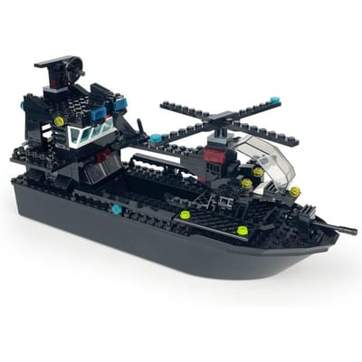 Groot Patrouillevaartuig Bouwstenen Schip Speelgoed Verjaardagscadeaus voor Kinderen Thanksgivingdag Kerstmis Nieuwste Jaar black