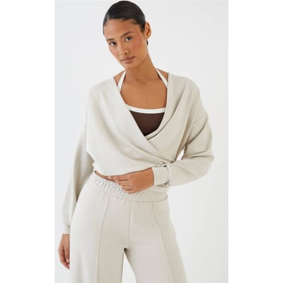 Dames Dsgn Studio Superzacht Wikkel Sweatshirt | Steen | Maat: XL