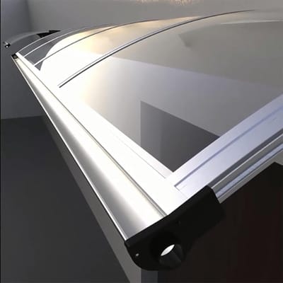Lessenaarsafdak - Regenbescherming luifel - Entree beschermen - Aluminium frame polycarbonaat - 80x220cm - Transparant