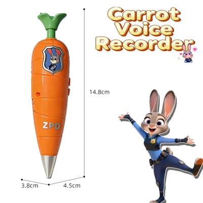 Zootopia Wortel Opname Pen Plastic 15cm Kan Geluid Opnemen Feest Interactieve Props Cartoon Cadeaus Leuk Creatieve Speelgoed