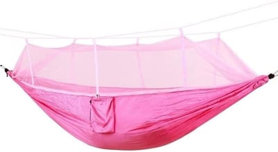 Hangmat - Outdoor Bed - Kamperen Ontspannen - Lichtgewicht Nylon - 260 x 140 cm - Roze