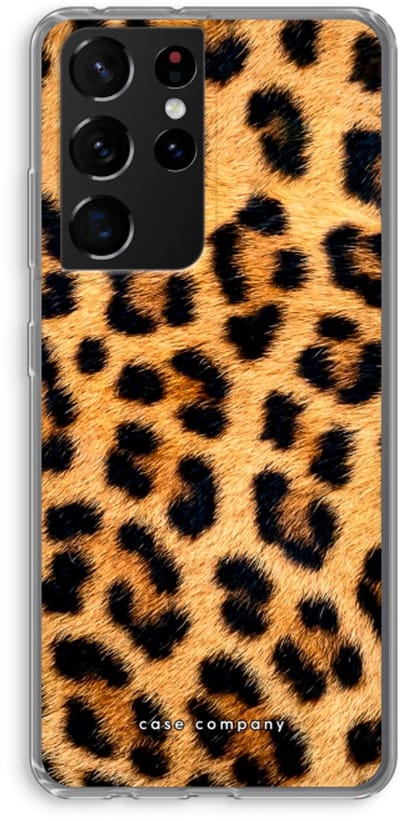 Case Company® - Hoesje geschikt voor Samsung Galaxy S21 Ultra hoesje - Luipaard - Soft Cover Telefoonhoesje - Bescherming aan alle Kanten en Schermrand