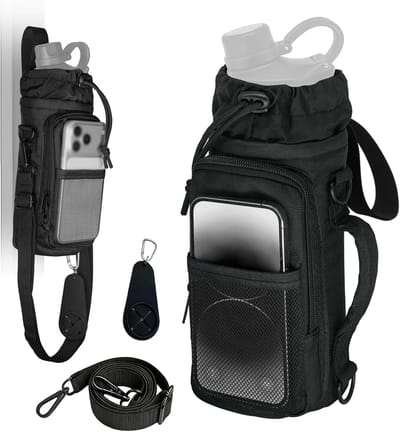 Sporttas met Magnetische Bevestiging - Zwart - Waterfleshouder voor 400-1800ml - Waterdicht en Duurzaam - Voor Mannen en Vrouwen