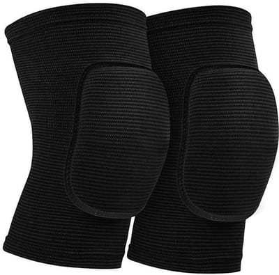 1 paar kniebeschermers, volleybal kniebeschermers voor mannen en vrouwen, elastische kniebeschermers, comfortabel en hoge bescherming, kniebeschermers voor kinderen，Zwart(Geschikt voor personen met een gewicht van 60-90 kg)
