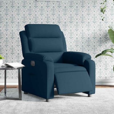vidaXL - Fauteuil - elektrisch - verstelbaar - fluweel - blauw