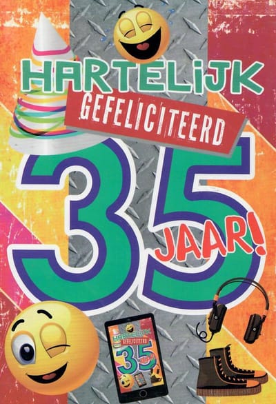 Verjaardagskaart 35 Jaar - Wenskaart Verjaardag - Kaart 35 Jaar