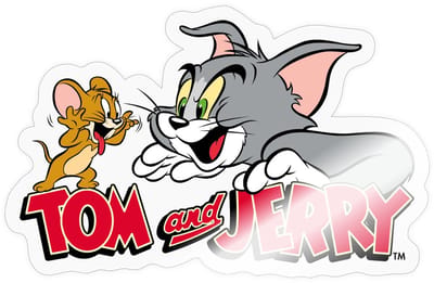 Tom En Jerry Vang Me Maar Sticker maat S (10 x 10 cm)