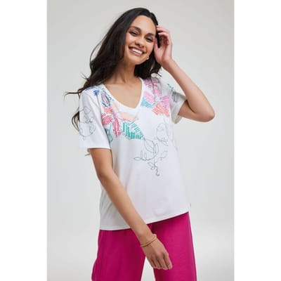 DIDI T-shirt Bitmap Panel Offwhite Bitmap Panel Größe: 34 | Hemden Outlet | Damen | Weiß