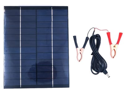 Mini Zonnepaneel Kit - Draagbare Charger - Outdoor Opladen - 12V 5.2W Vermogen - 22x19 cm - Zwart