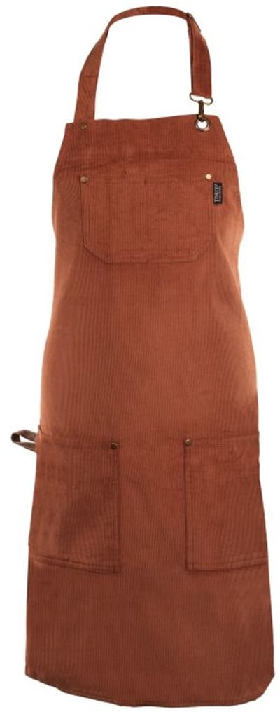 Tiseco - Keukenschort VELMAR - unisex, met zakken - 70x85 cm, cognac