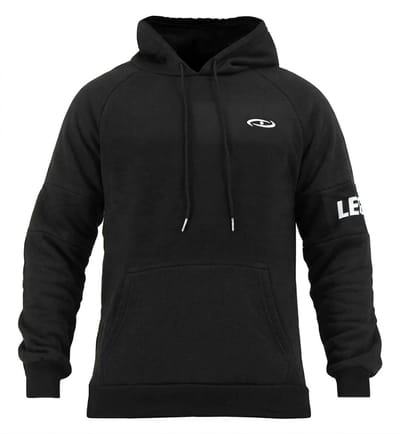 Hoodie dames/heren zwart fleece S