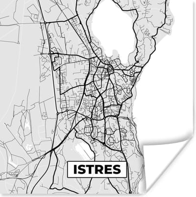 Poster Stadskaart - Frankrijk - Kaart - Istres - Plattegrond - 75x75 cm