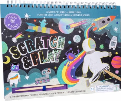 Floss & Rock Scratch and Play Tekenboek, Space - 26.5 x 20.5 x 1.5cm - Multi