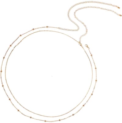 Dailygoods- Buikketting Goud - 2x Verstelbare Tailleketting - Sexy Heupketting - Lichaamsketting - Kralenketting - Perfecte Decoratie voor Vrouwen - Taileketting