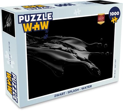 Puzzel Zwart - Splash - Water - Legpuzzel - Puzzel 1000 stukjes volwassenen