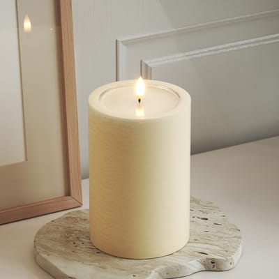 DeLuxe Homeart Unique Kaars 10 x 15cm Creme UNI0113