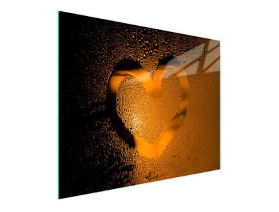 TMK ArtDeko Serie - Snijplank - 52x30 cm - Hartvormige Print - Glas