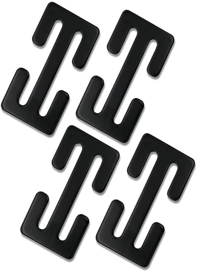 Dailygoods- Veiligheidsgordel Clip - 4 Stuks - Stalen Veiligheidsgordel Versteller - Voorkomt Oprollen - Zwart - Duidelijke Functie - Gordelclip