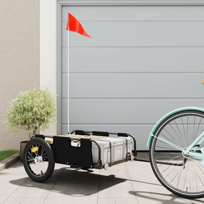 vidaXL - Fietstrailer - oxford - stof - en - ijzer - zwart
