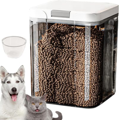 Voercontainer Hond - Droogvoer Opslag - Voedsel Vers Houden - Luchtdichte Afsluiting - 5 Liter - Transparant