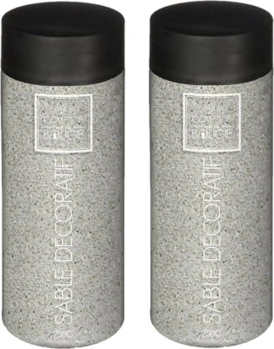 Atmosphera decoratie zand - 2x - lichtgrijs - 750 gram - Zandkorrels/hobby vulmateriaal