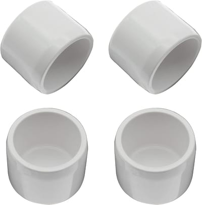 PVC Pijp Eindkap - Pijp Plug - Meubels Maken - Meubelkwaliteit PVC - 1 Inch 4 Stuks - Wit