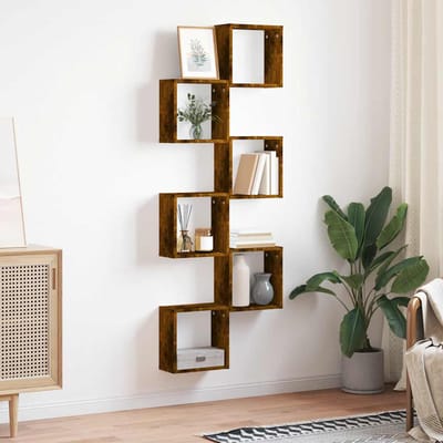vidaXL - Wandrekken - kubus - 6 - st - 30x15x30 - cm - gerookt - eiken