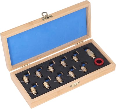 Allecto- Horloge-opwinder-set - Handig - Zwart - Reparatieset - DIY- Horlogereparatie - Horlogemaker gereedschap - Geschikt voor diverse modellen - Messing Horloge-opwinder - Complete set voor horlogereparatie met 2000, 2671, 2235, 8200, 8500, 313