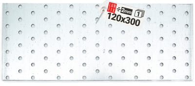 LUN FIX - Flachverbinder 300 x 120 x 2mm - 1 Stk. - Lochplaat - Verbindingsplaat - Verbinder - Houtverbinder - Verzinkt