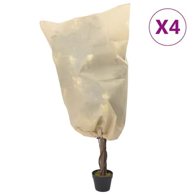 vidaXL - Plantenhoezen - met - trekkoord - 4 - st - 70 - g/m² - 0,8x1 - m