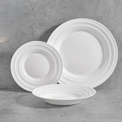 Vivalto - Luxe Borden - 18 Stuks - Wit - Horeca - Set - Pack - Witte Borden - Kwaliteit - Dinerbord - Ontbijtbord - Lunchbord