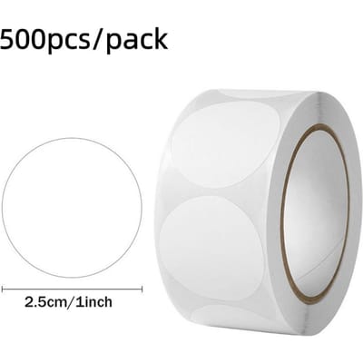 500 Stuks Transparante Ronde Sluitstickers Waterdicht Transparant Pet Kleefstickers Sterke Lijm Voor Verpakking Enveloppen Doos Cadeauzak white