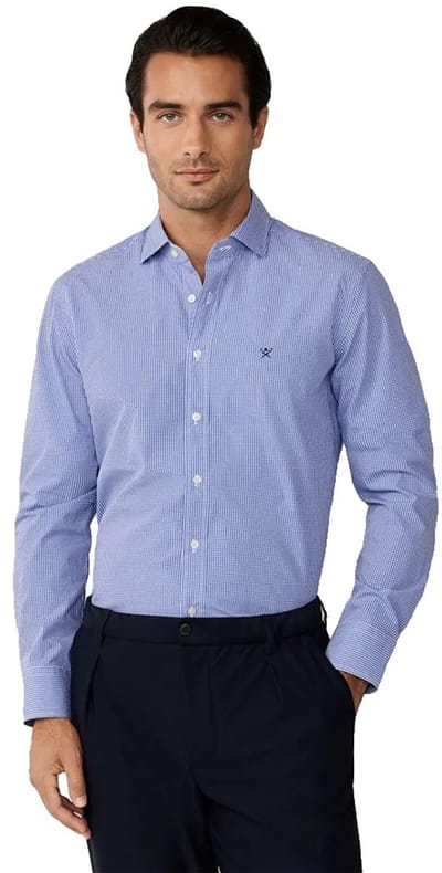 Hackett City Gingham Overhemd Met Lange Mouwen Blauw M Man