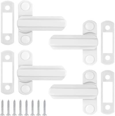 Dailygoods - 4 stuks raamvergrendeling, raamgesp, raamvergrendeling, deur, aluminium slot, veiligheid, veilige vergrendeling, raamvergrendeling, sash jammer, deur, kinderbeveiliging