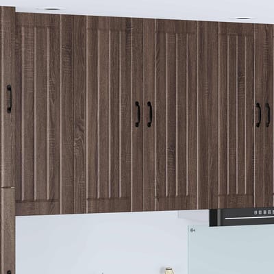 vidaXL - Wandkast - LUCCA - Bruin - eiken - 80 - x - 31 - x - 100 - cm - Bewerkt - hout