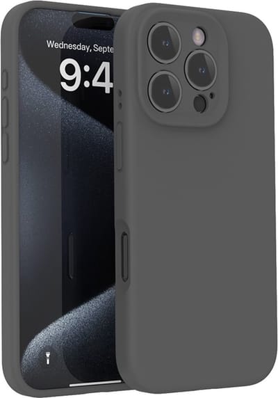 Lunso Geschikt voor iPhone 16 Pro hoesje - Flexibel siliconen Backcover - Donkergrijs