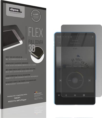 dipos FLEX – Matte Privacy Screenprotector geschikt voor SWOFY M503 Pro MP3-Player | Volledige Schermbescherming | Case-Friendly