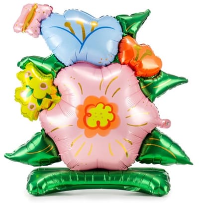 PartyDeco Staande folieballon bloem - XL Ballon 100 x 116 cm voor feestjes