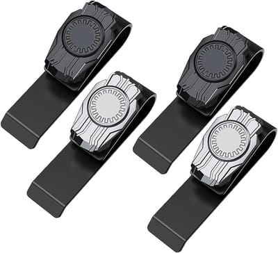 Set van 4 Zonnebrilhouders voor Zonnevisier, Universele Minimalistische Autohouder voor Zonnebrillen, Handbediende en Draagbare Accessoires voor Interieur van de Auto met Alle Soorten Brillen