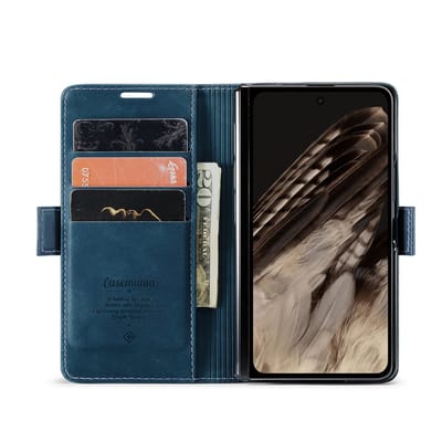 Casemania Hoesje Geschikt voor Google Pixel 9 Pro Fold - Navy Blue - Portemonnee Book Case