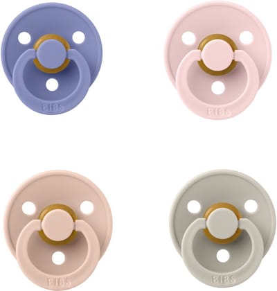 Bibs fopspeen 6-18 maand set 4 stuks Mauve,Dusky Lilac,Blush en Sand maat 2
