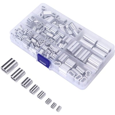 250 Stuks Set Aluminium Kabelklem 8 Gaten Dubbelloops Draadkabel Krimplussen Kit voor RV Spoorwegindustrie