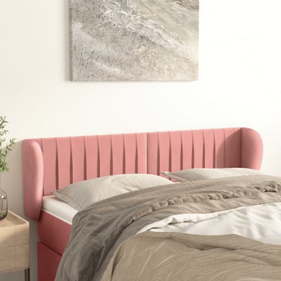 vidaXL - Hoofdbord - met - randen - 147x23x78/88 - cm - fluweel - roze