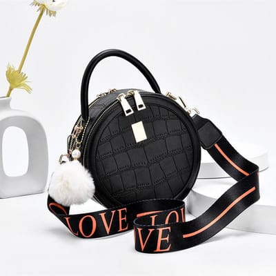 Kleine Ronde Tas Dames Nieuwe Mode Dames Tas 100 Schoudertas Crossbodytas Zomer . black