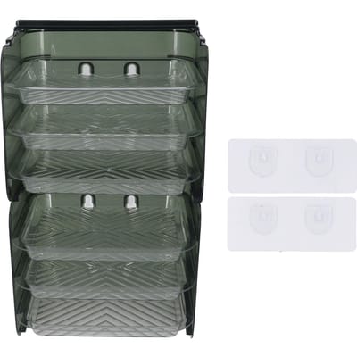 Keukenrek Organizer PP Wandgemonteerd Meerlaags Keuken Groente Vlees Opbergplank voor Voorraadkast gray