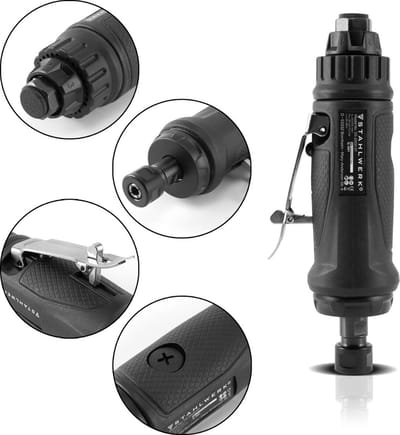 STAHLWERK DMS-2000 ST Professionele mini-perslucht-stiftslijper 90 graden haakse multifunctionele slijper voor graveren, polijsten, slijpen of frezen